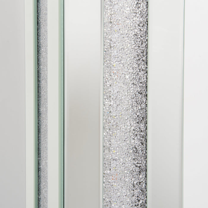 Lampe à pied somptueuse Persia de 54,3 po avec verre, miroir et cristaux en acrylique