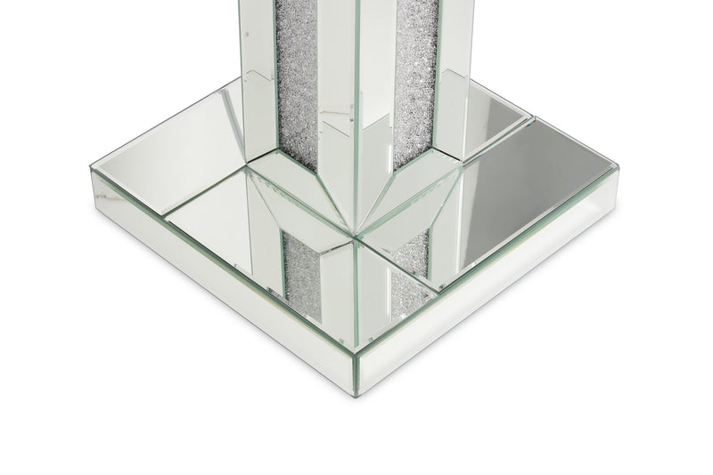 Lampe à pied somptueuse Persia de 54,3 po avec verre, miroir et cristaux en acrylique