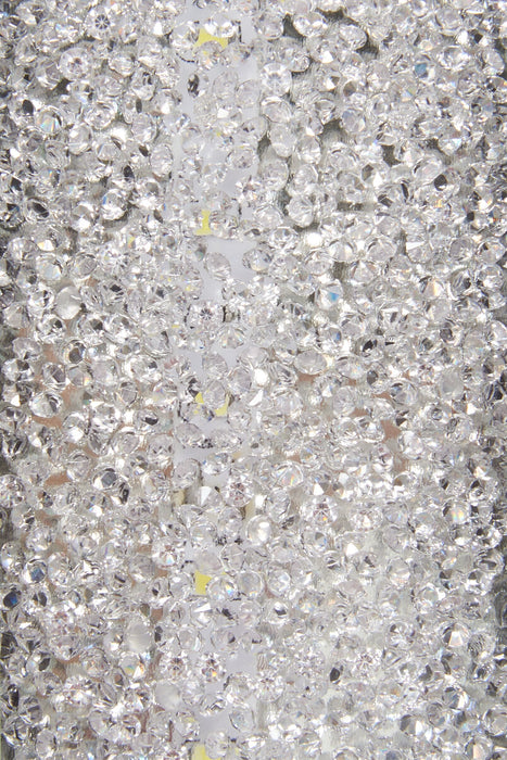 Lampe à pied somptueuse Persia de 54,3 po avec verre, miroir et cristaux en acrylique