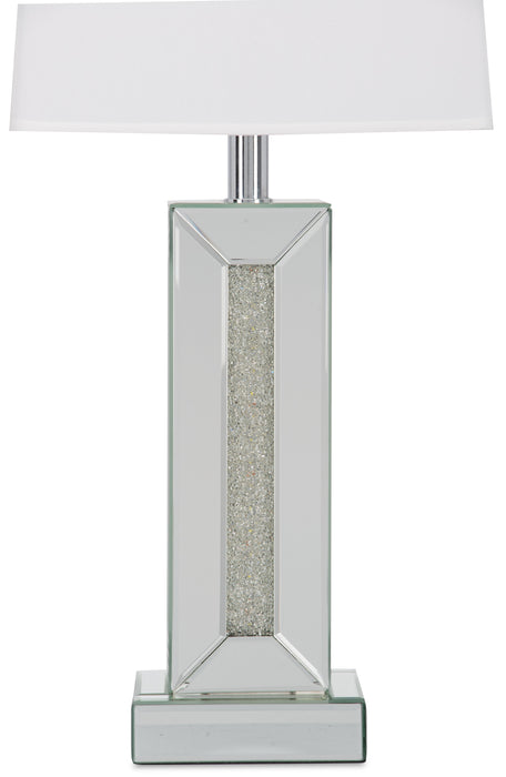 Lampe de table somptueuse Persia de 30,7 po avec verre, miroir et cristaux en acrylique