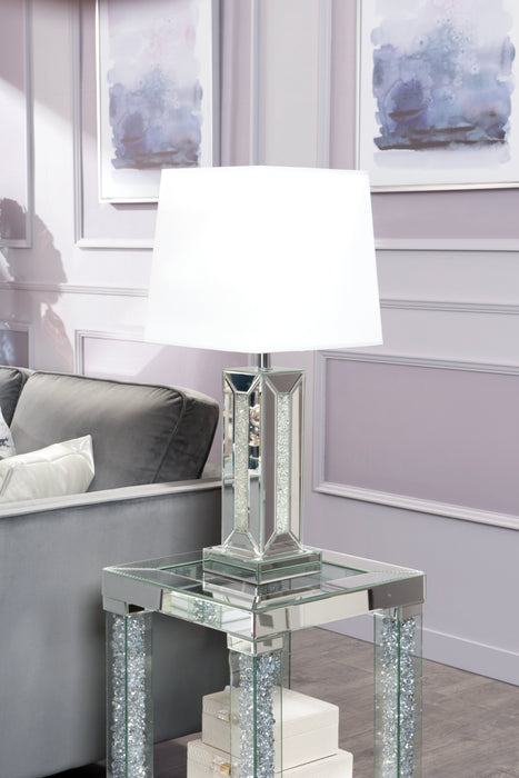 Lampe de table somptueuse Persia de 30,7 po avec verre, miroir et cristaux en acrylique