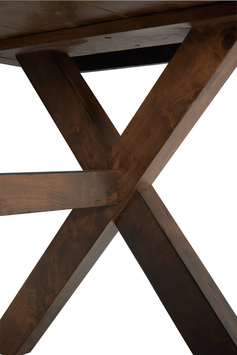 Table de salle à manger Plum de 70,75 po (L) en bois avec apparence de bordures Live Edge - brun muscade