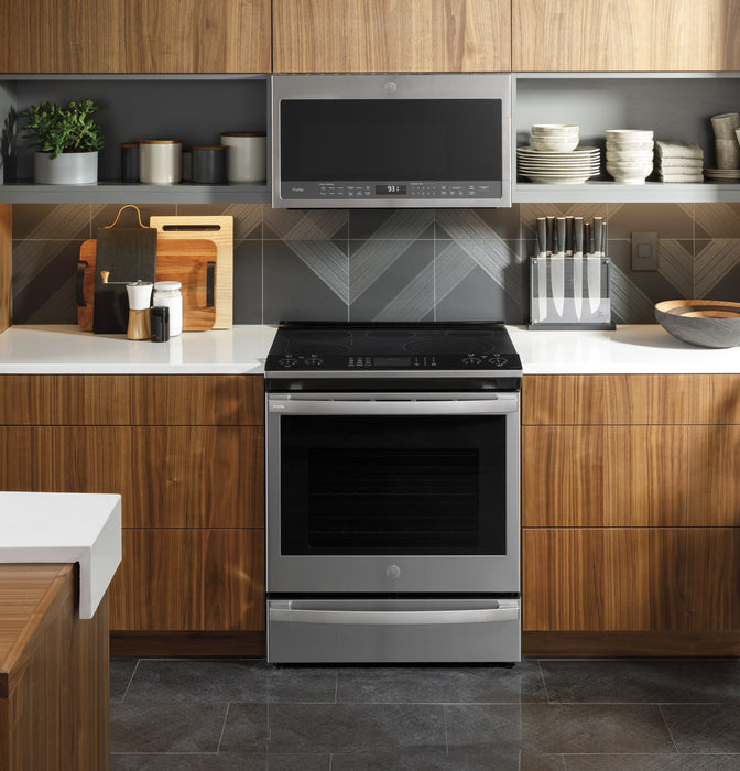 Cuisinière intelligente électrique Profile de 5,3 pi³ avec convection européenne véritable - acier inoxydable - PSS93YPFS