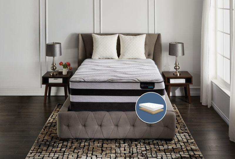 Ensemble matelas ferme à profil bas Valentine Hybride iComfort de Serta pour grand lit 