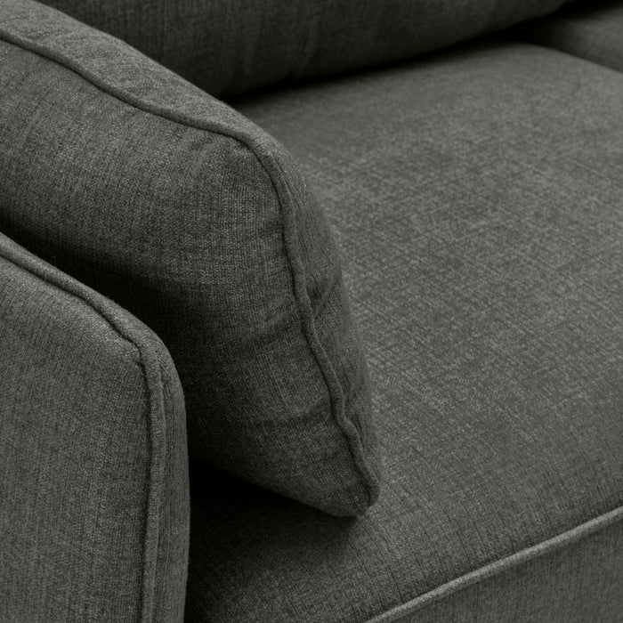 Sofa sectionnel de droite Gena de Cindy Crawford Home 2 pièces en tissu d’apparence lin avec pattes en bois - gris anthracite