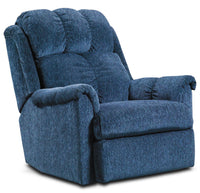  Fauteuil à inclinaison électrique de 35 po fabriqué au Canada en tissu de chenille - bleu marine