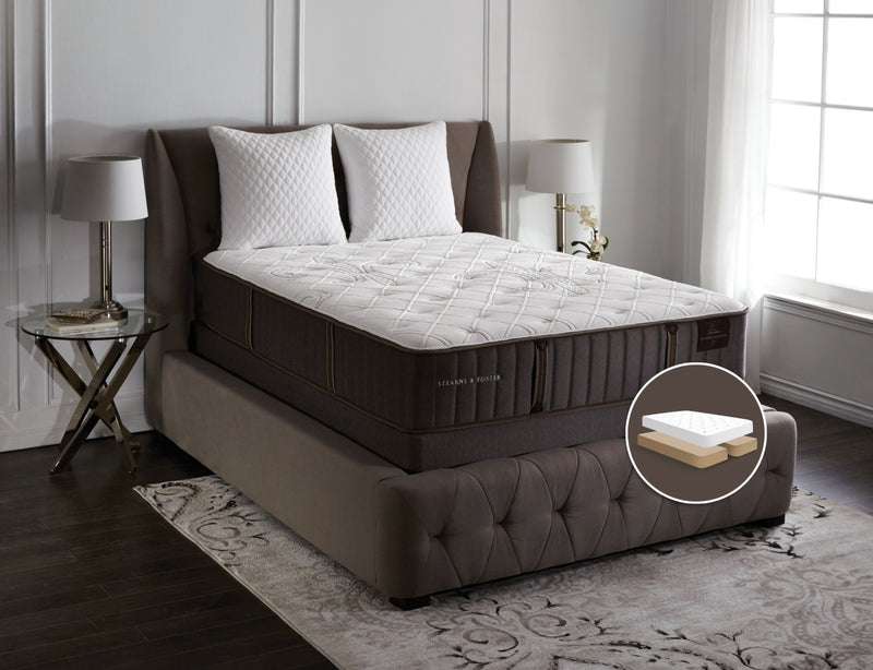 Ensemble matelas ferme divisé Finsbury de Stearns & Foster pour grand lit 