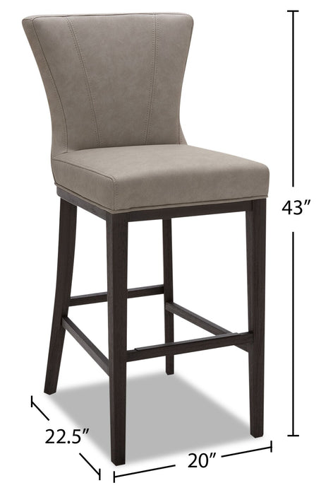 Tabouret bar Quinn en tissu de cuir végétalien - taupe