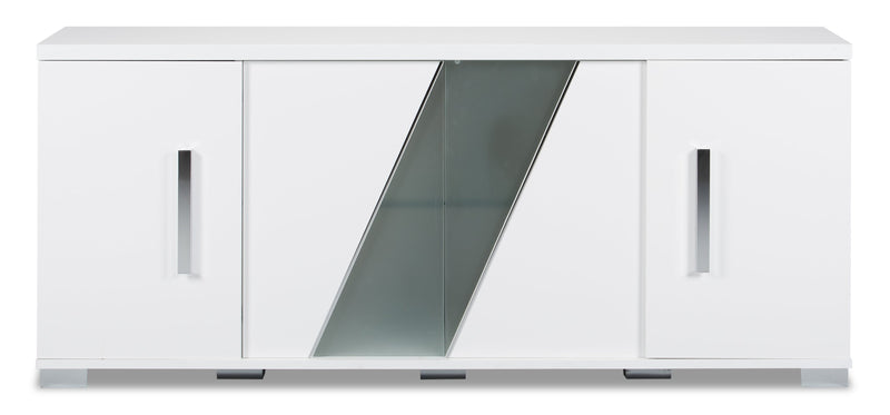 Desserte de salle à manger Raia avec rangement - fabriquée en Italie, moderne, 79,5 po (L) - blanche