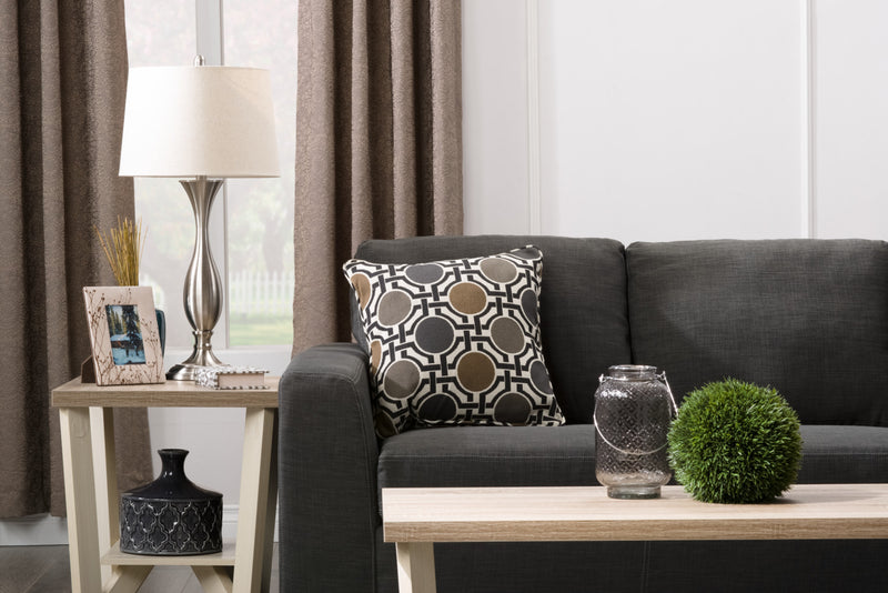 Ensemble 3 tables modernes Arika de 47,5 po (table à café et 2 tables de bout) avec tablette - ivoire 