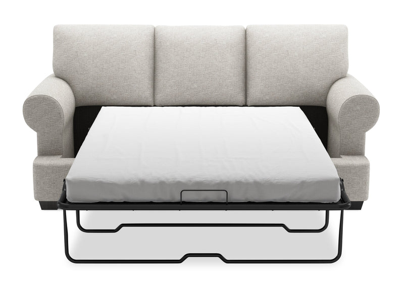 Sofa-lit personnalisable Roll de Sofa Lab de 86 po fabriqué au Canada en tissu de chenille avec accoudoirs enroulés - argenté Luxury Silver