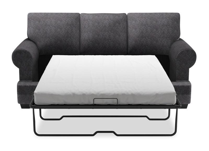 Sofa-lit personnalisable Roll de Sofa Lab de 86 po fabriqué au Canada en tissu de chenille avec accoudoirs enroulés - gris Luxury Charcoal