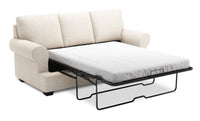 Sofa-lit Roll de Sofa Lab de 86 po fabriqué au Canada en tissu de chenille avec accoudoirs enroulés - beige Luxury Sand