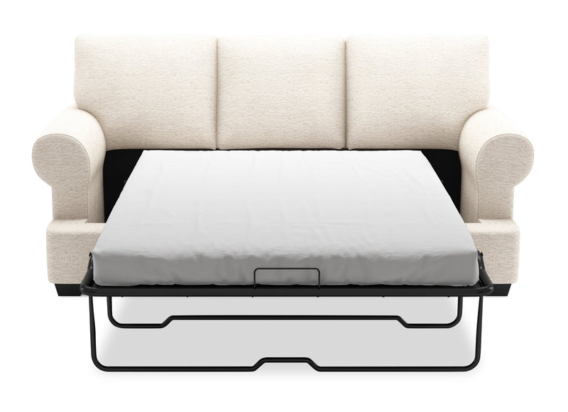 Sofa-lit personnalisable Roll de Sofa Lab de 86 po fabriqué au Canada en tissu de chenille avec accoudoirs enroulés - beige Luxury Sand