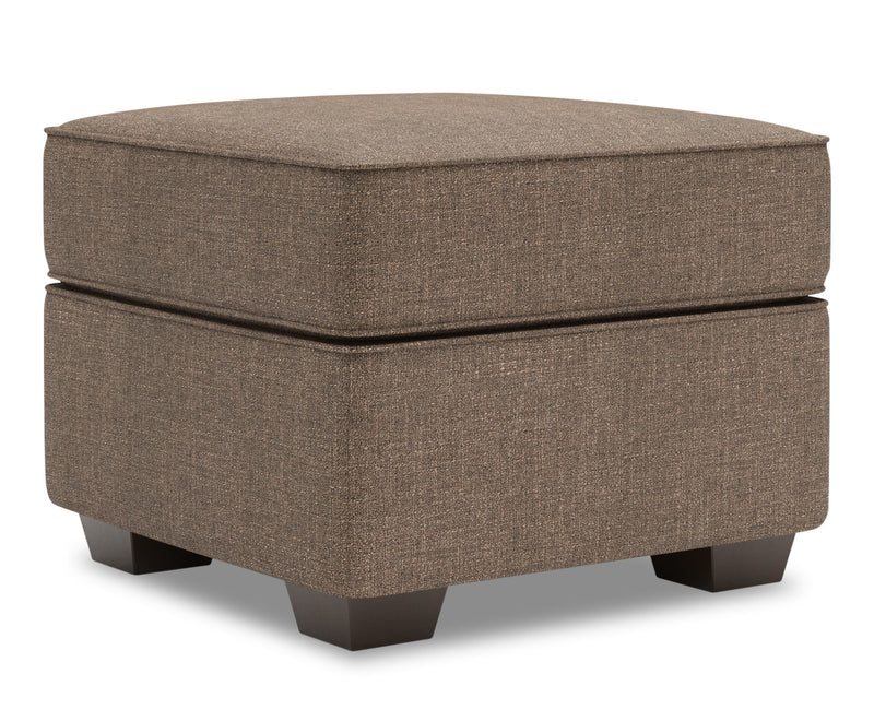 Pouf personnalisable Roll de Sofa Lab de 24 po fabriqué au Canada en tissu d’apparence lin - brun Luna Praline