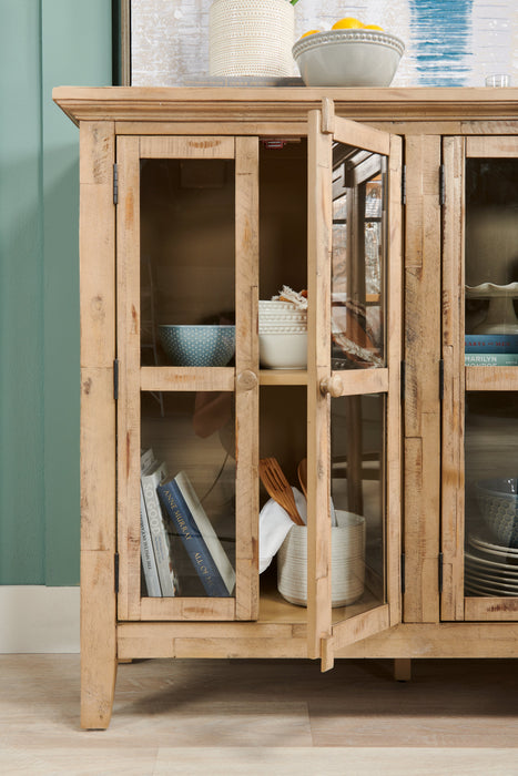 Armoire décorative Rocco de 48 po avec 4 portes - bois naturel