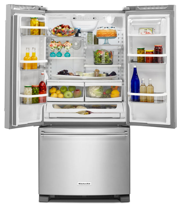 Réfrigérateur KitchenAid de 22 pi³ et de 33 po à portes françaises - acier inoxydable - KRFF302ESS