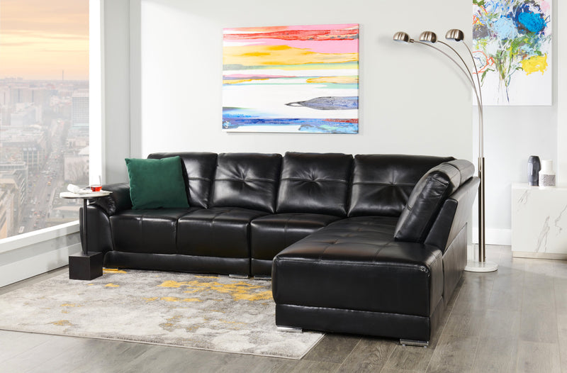 Table d'appoint Sabrina de 14 po - noire avec dessus en imitation de marbre blanc