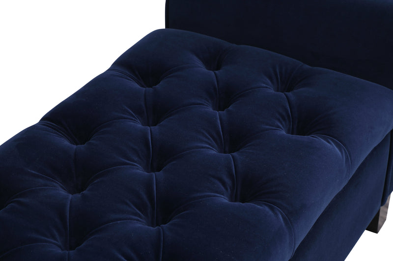 Banc de rangement Sadie de 53 po - velours bleu