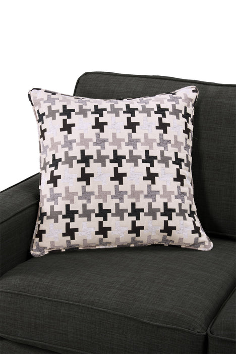 Sofa sectionnel Sawyer 2 pièces fabriqué au Canada en tissu d’apparence lin avec coussins réversibles - gris anthracite