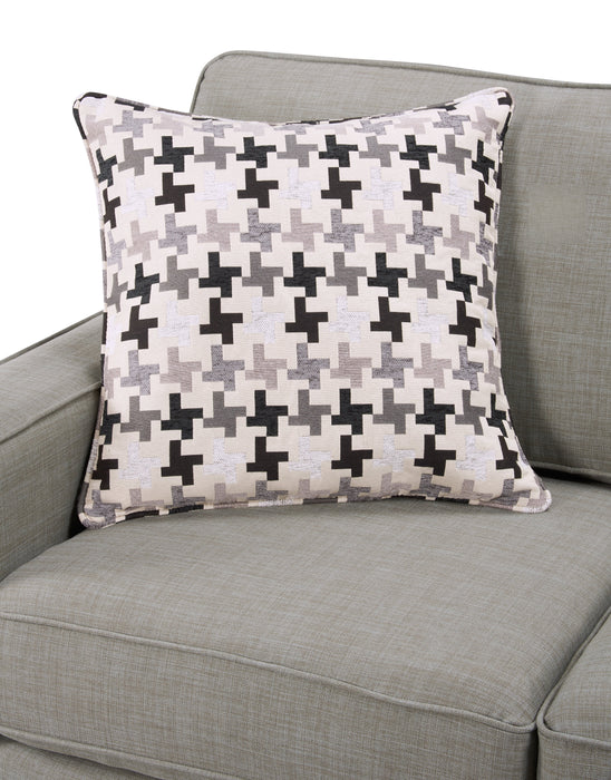 Sofa sectionnel Sawyer 2 pièces fabriqué au Canada en tissu d’apparence lin avec coussins réversibles - gris clair