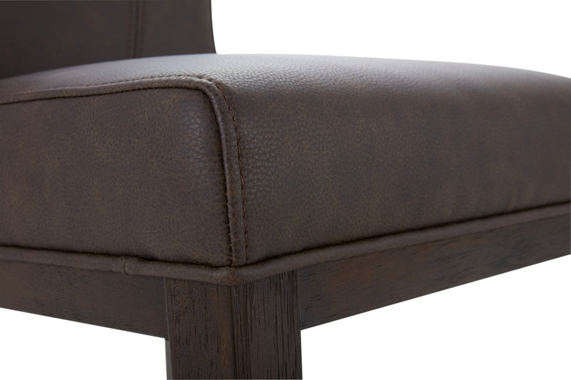 Tabouret 26 po Quinn de hauteur comptoir en tissu de cuir végétalien - brun