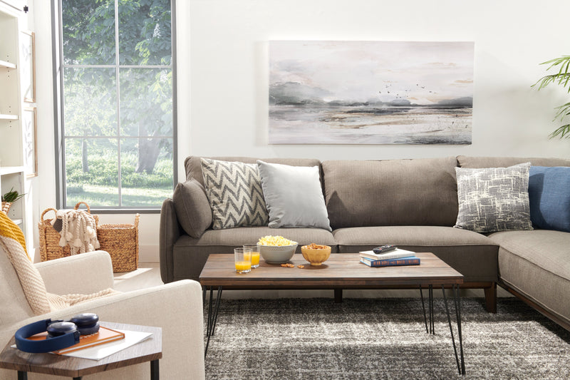 Paysage marin à l’acrylique - 30 po x 60 po 