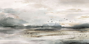 Paysage marin à l’acrylique - 30 po x 60 po 