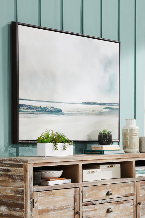 Paysage marin à l’acrylique - 38 po x 50 po 