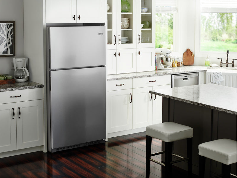 Réfrigérateur Maytag de 21 pi³ et de 33 po à congélateur supérieur - acier inoxydable résistant aux traces de doigts - MRT311FFFZ