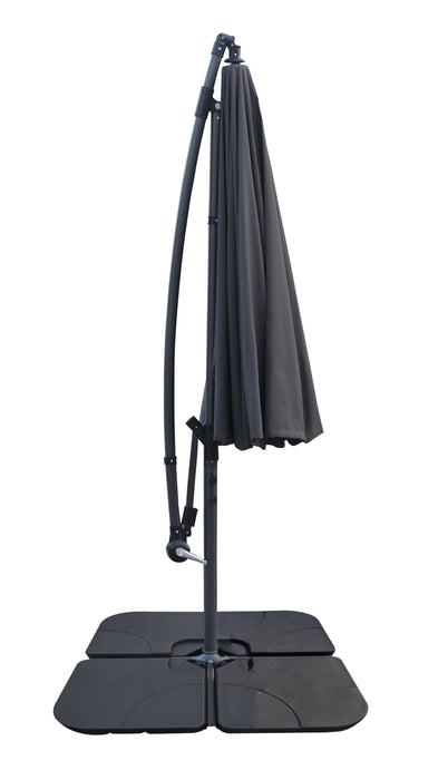 Parasol Shanghai pour la terrasse avec base 4 pièces - anthracite
