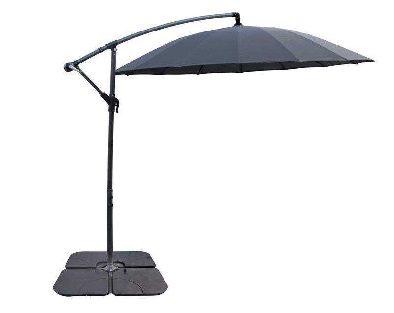 Parasol Shanghai pour la terrasse avec base 4 pièces - anthracite
