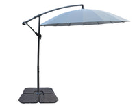  Parasol Shanghai pour la terrasse avec base 4 pièces - gris 