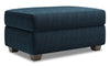 Pouf de rangement personnalisable The Trunk de Sofa Lab de 39 po fabriqué au Canada en tissu de chenille - bleu Luxury Indigo