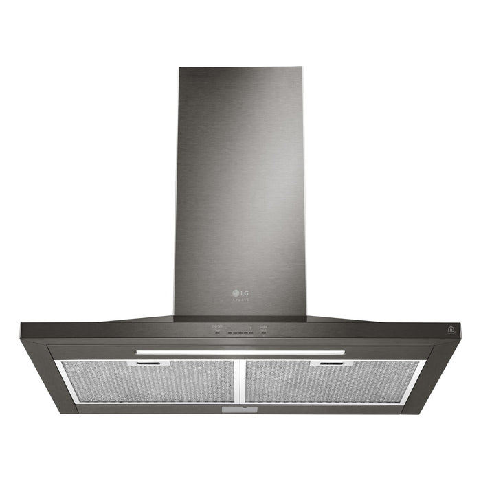 Hotte cheminée intelligente de cuisinière LG Studio de 30 po et de 600 pi3/min - acier inoxydable noir - LSHD3089BD