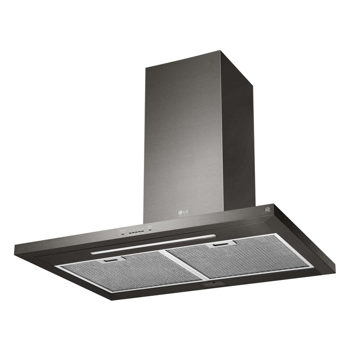 Hotte cheminée intelligente de cuisinière LG Studio de 30 po et de 600 pi3/min - acier inoxydable noir - LSHD3089BD