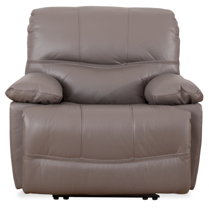 Fauteuil à inclinaison électrique Franco de 42,5 po en cuir véritable avec position zéro gravité et port USB - gris
