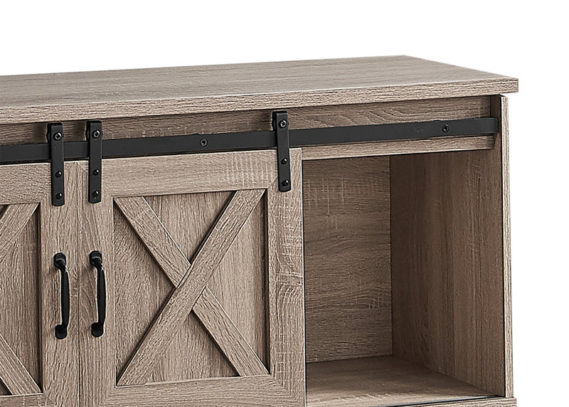 Meuble pour téléviseur moderne Marston de 60 po avec rangement et système de gestion des câbles pour téléviseurs jusqu’à 65 po - taupe foncée