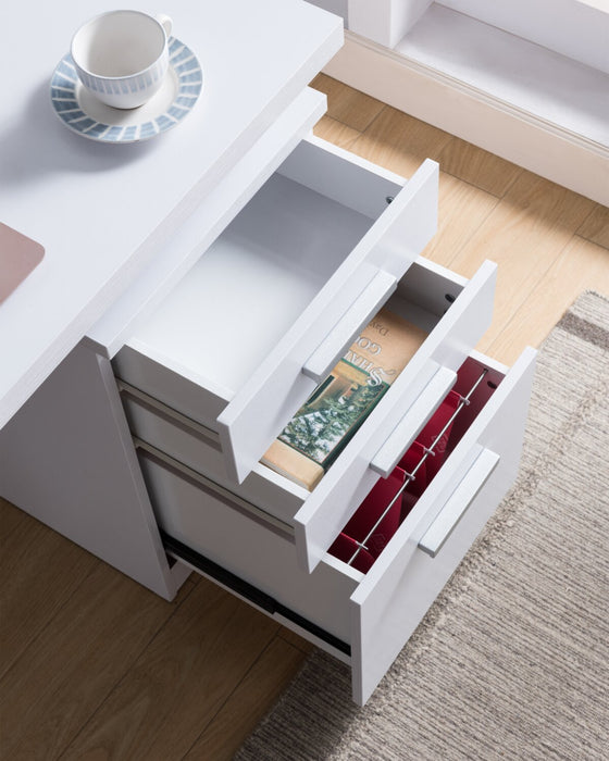 Bureau réversible Oscar de 47 po à 3 tiroirs - blanc