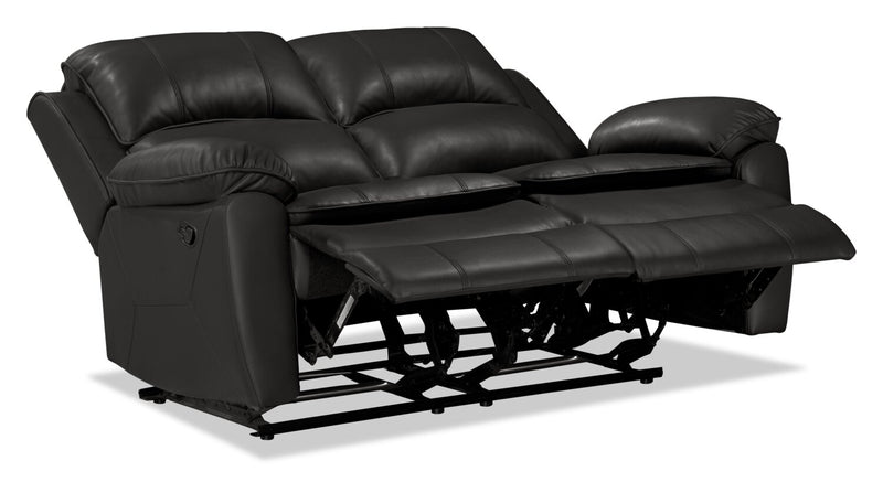 Causeuse inclinable Chandler de 60 po en tissu d’apparence cuir - gris