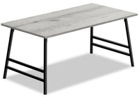 Table à café moderne Atlas de 40 po - dessus brun avec pattes en métal noir