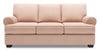 Sofa-lit personnalisable Roll de Sofa Lab de 86 po fabriqué au Canada en tissu d’apparence lin avec accoudoirs enroulés - rose Pax Rose
