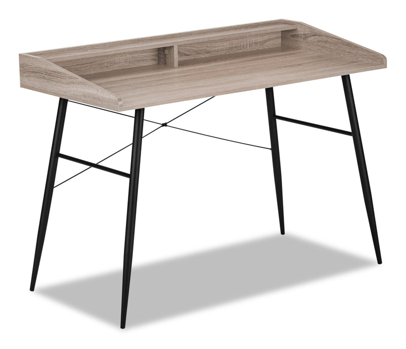 Bureau Jeremy de 47,25 po avec petite crédence - taupe