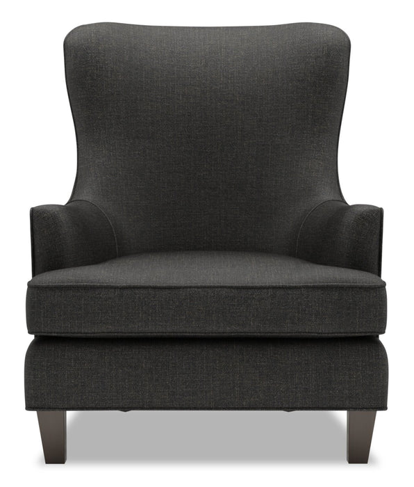 Fauteuil d’appoint à oreilles Sofa Lab personnalisable de 32 po fabriqué au Canada en tissu d’apparence lin - gris Luna Kohl