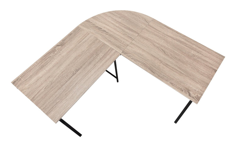 Bureau en coin en forme de L Lidia de 55,25 po - taupe 