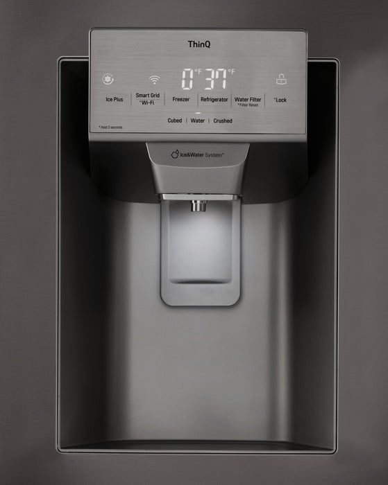 Réfrigérateur LG de 28 pi³ et de 36 po à portes françaises - acier inoxydable noir Smudge-ProofMD - LRFS28XBD