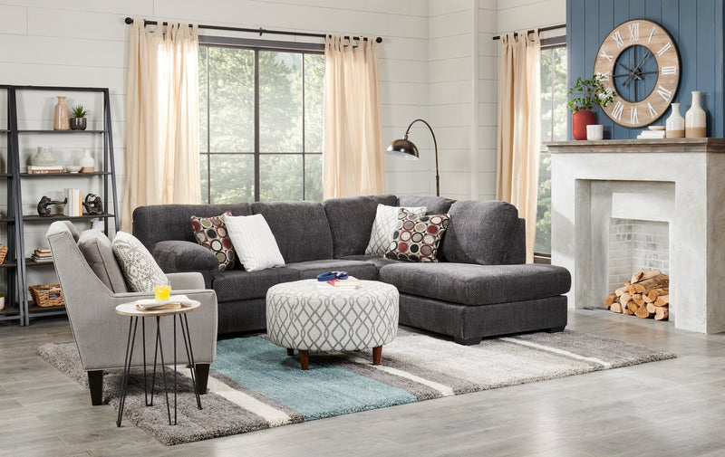 Fauteuil d’appoint club Sofa Lab personnalisable de 29 po fabriqué au Canada en tissu d’apparence lin avec pattes en bois - gris Pax Slate