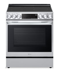 Cuisinière intelligente à induction LG de 6,3 pi³ avec hublot InstaViewMD et friture à air - acier i…