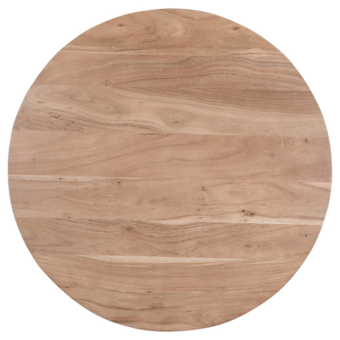 Table de salle à manger ronde Miya de 36 po (L) en acacia et métal - naturelle