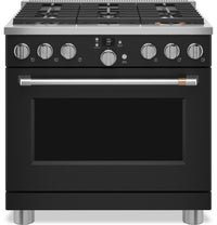 Cuisinière intelligente hybride Café de 5,7 pi³ avec convection européenne véritable et grilles auto…